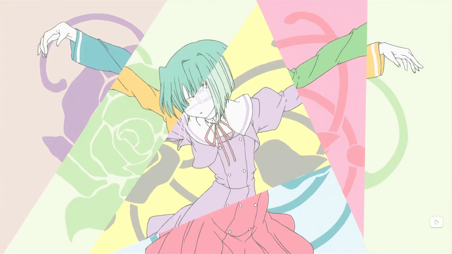 碎玻璃拼接，暗示对于依靠记录维持记忆的千寻而言，自我的概念是通过第三方（日记）拼凑起来的，她的自我成为了日记的傀儡。